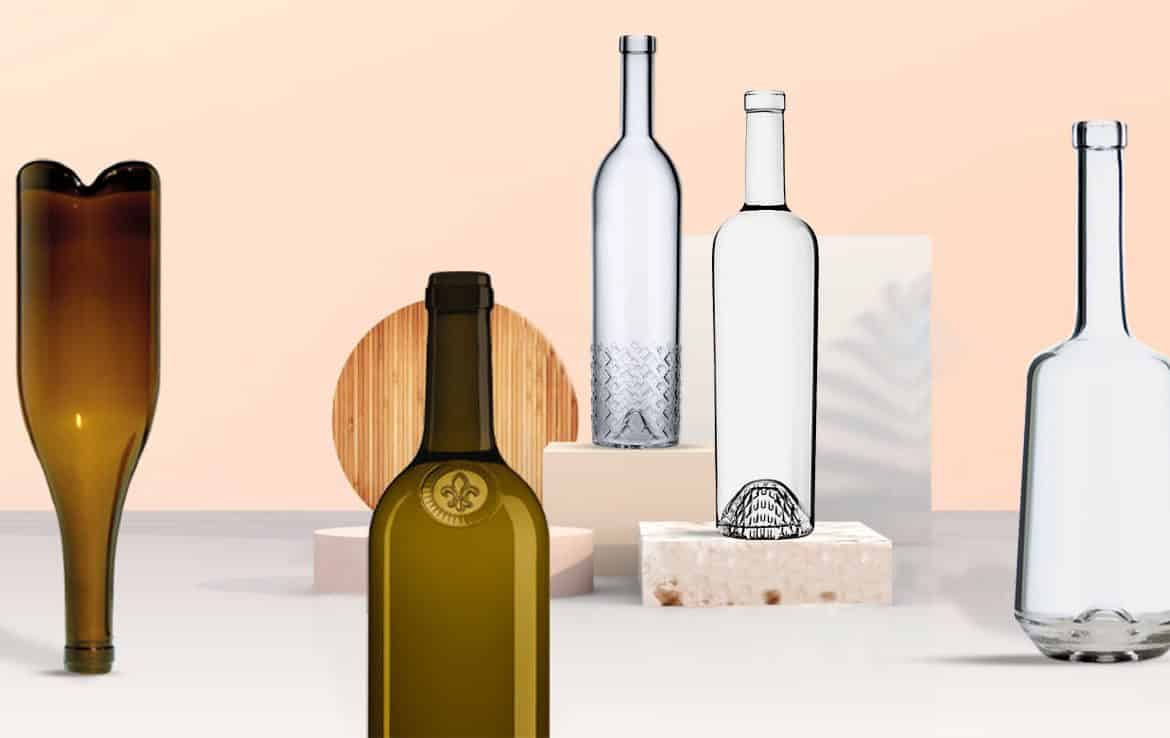 bouteilles de vin en verre design