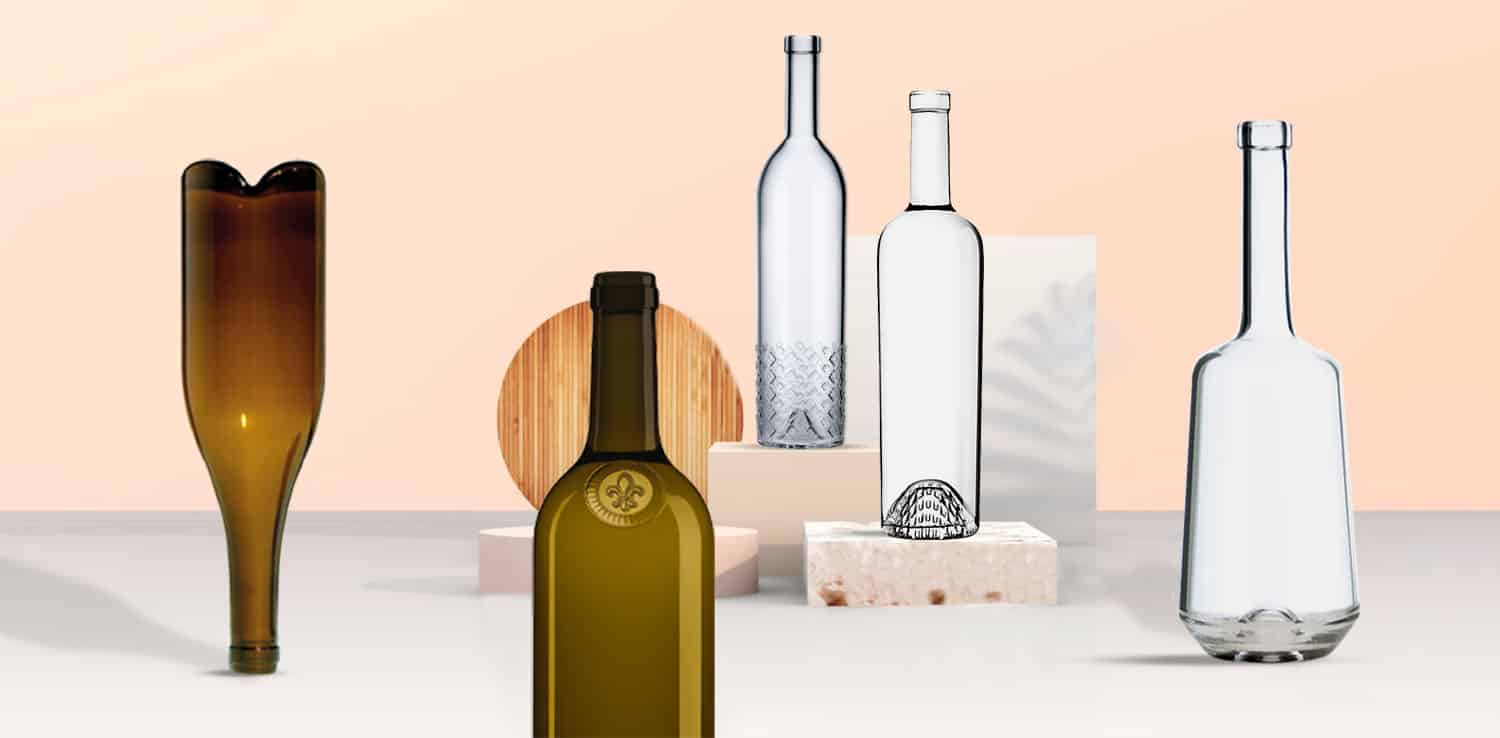 bouteilles de vin en verre design
