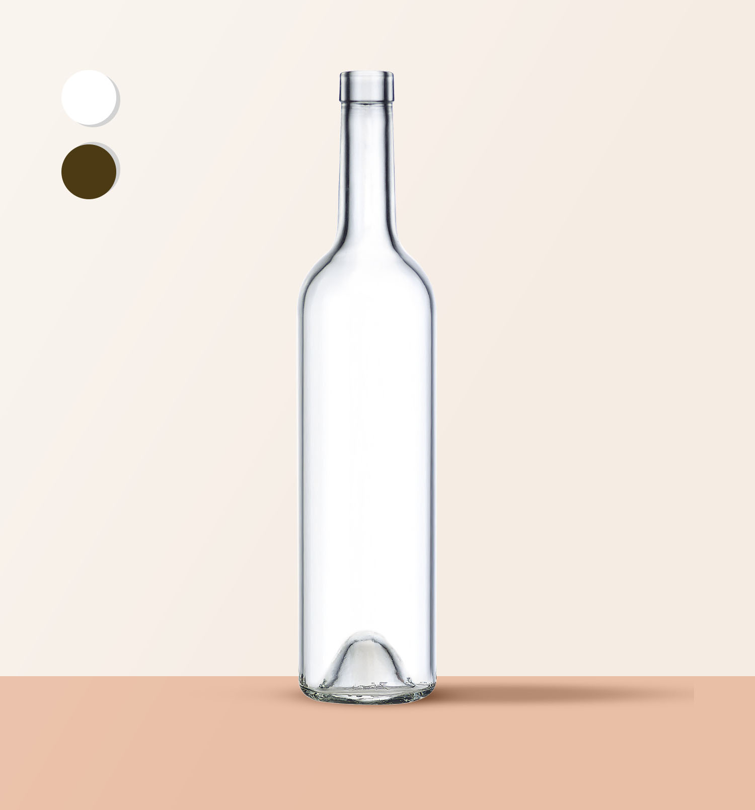 WYSKONT Bordeaux Type Bouteille de vin vide pour le brassage à la maison -  Décoration de service en verre vert olive - 0,75 l - Capacité : 7,4 x 29,3